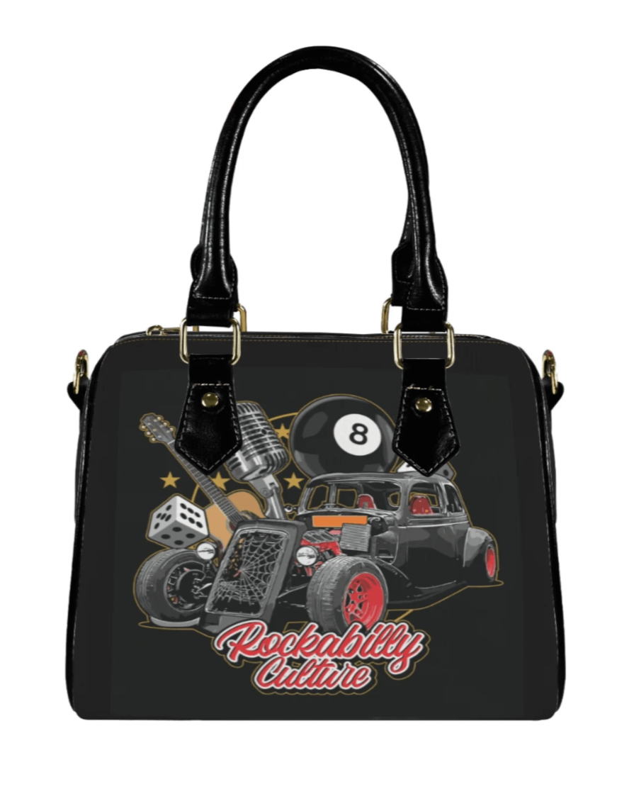Rockabilly Handbag Unique Hotrod Print Accessory Poison Arrow Retro