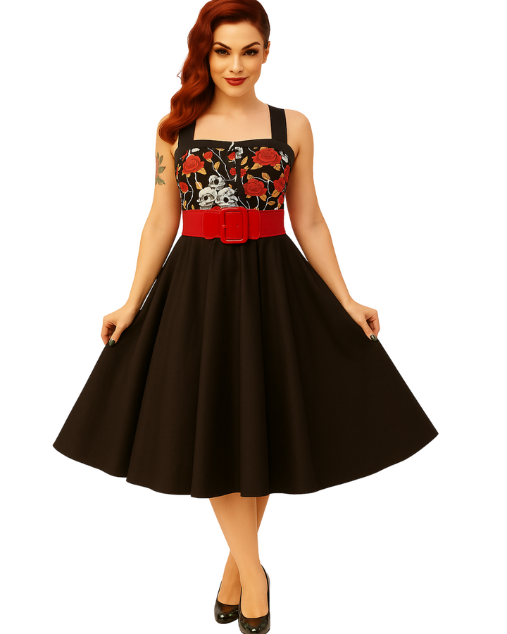Skulls & Roses Rockabilly Swing Dresses