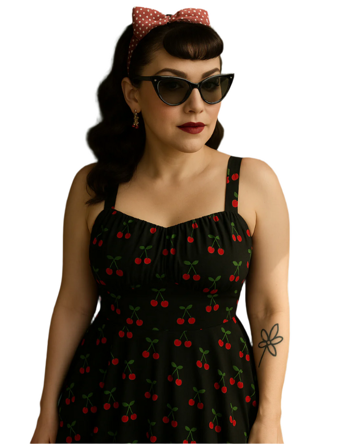 Vintage Ruched Summer A-Line Midi Dress