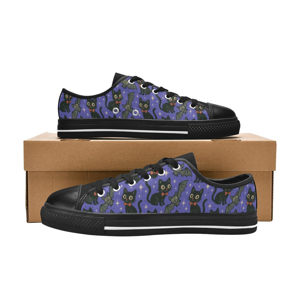 Spooky Cats n Bats Kids Sneakers (B)
