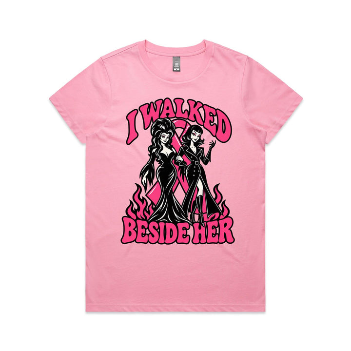 I Walked Beside Her Women’s Breast Cancer Supporter T-Shirt