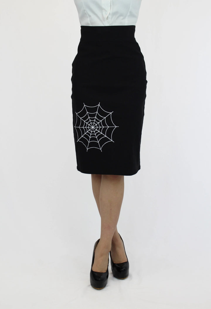 Black rockabilly pencil skirt made in the USA