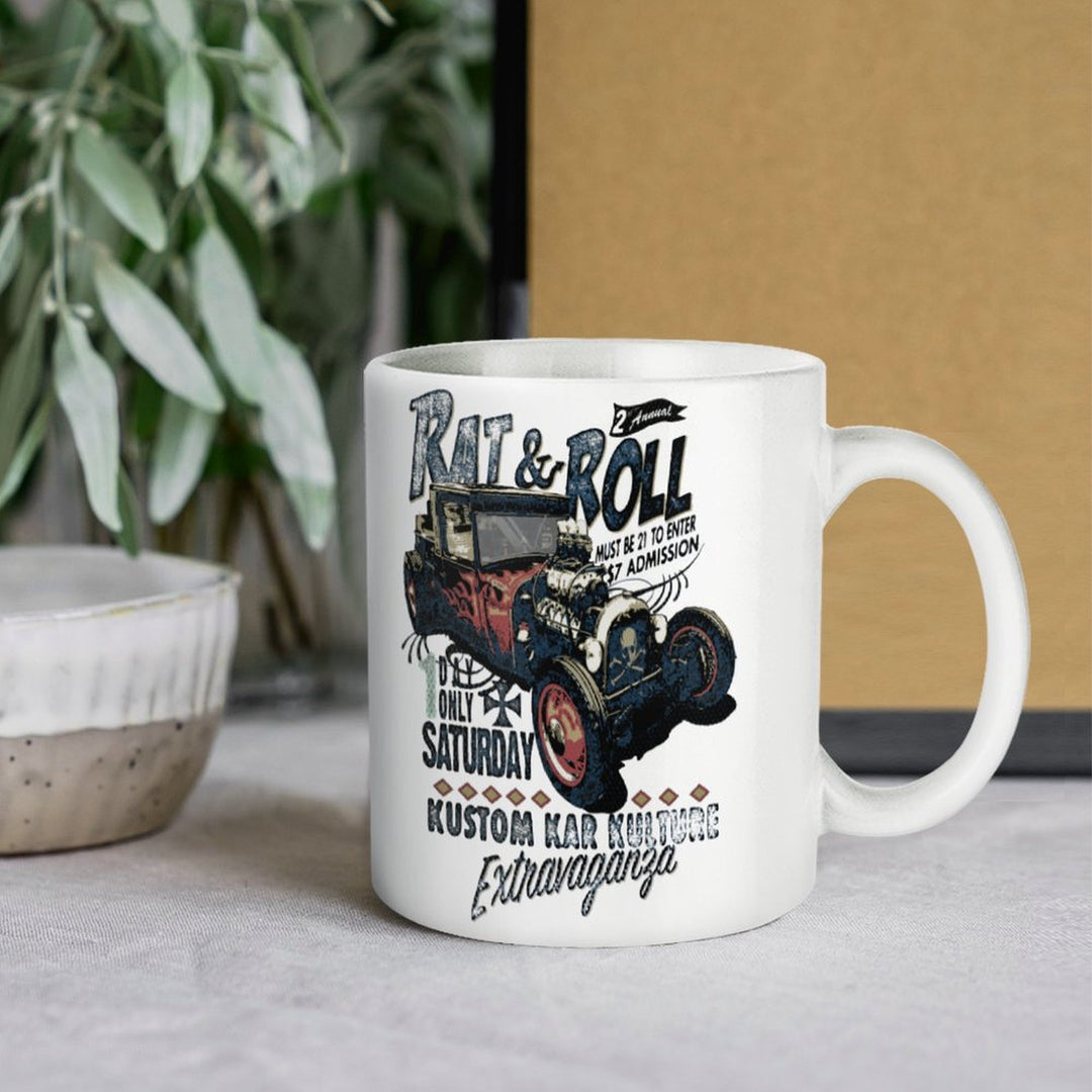 Rat & Roll White Mug