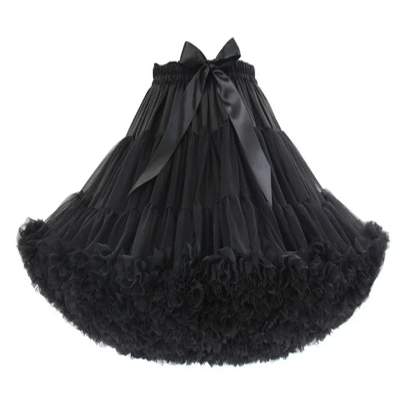 Black Fluffy Petticoat 55cm