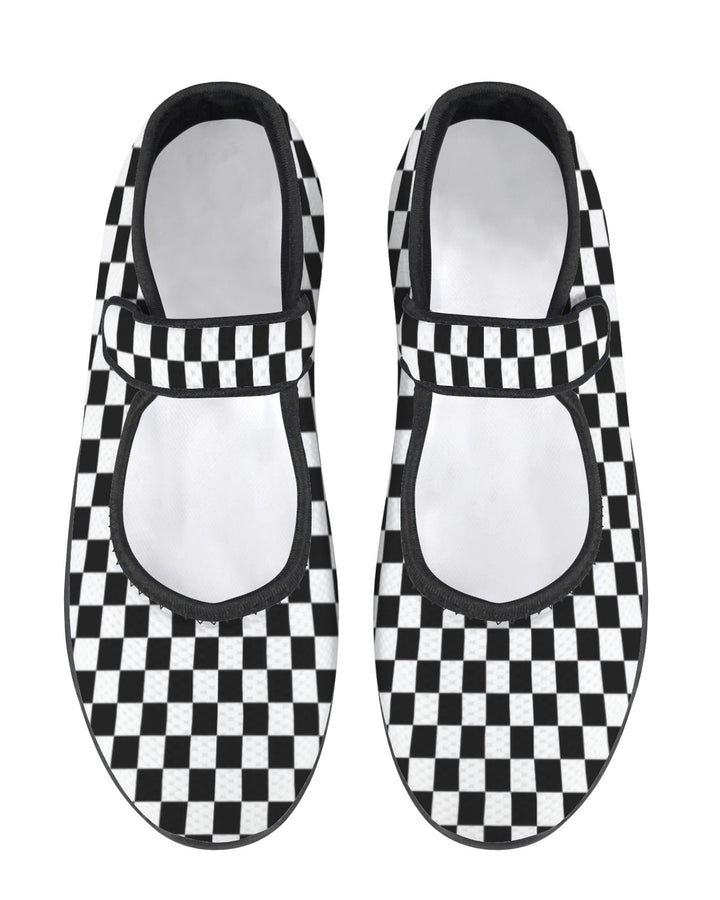 Race Flags Mary Jane Barefoot Comfort Shoes – Wide Fit & Orthotic Friendly