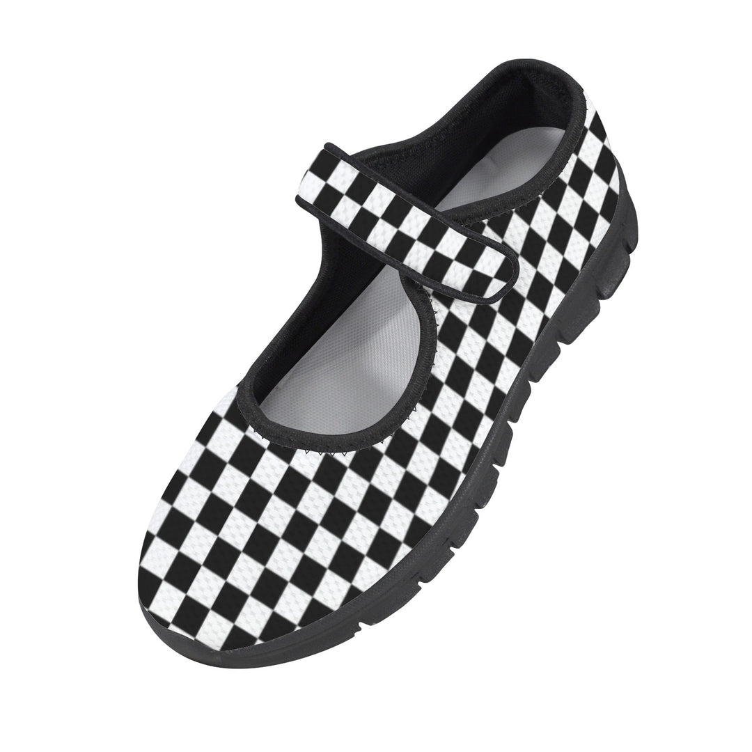 Race Flags Mary Jane Barefoot Comfort Shoes – Wide Fit & Orthotic Friendly