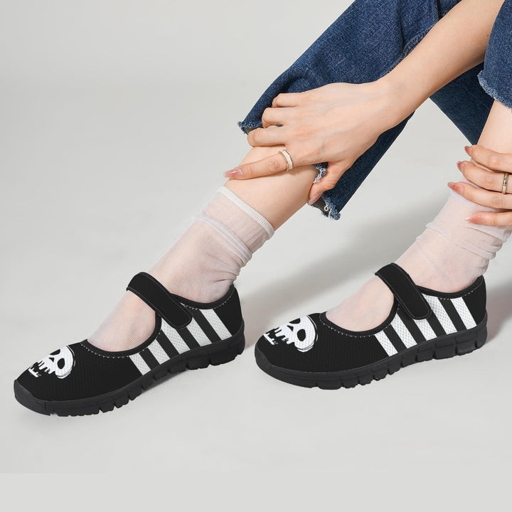 Bone Stripe Mary Jane Barefoot Comfort Shoes – Wide Fit & Orthotic Friendly