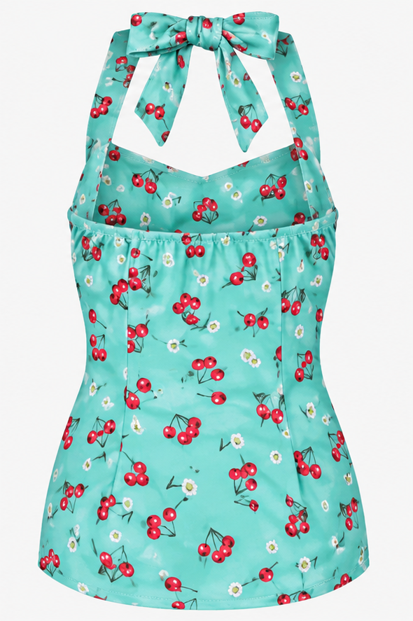 Liquorbrand Cherry Daisy Halter Top
