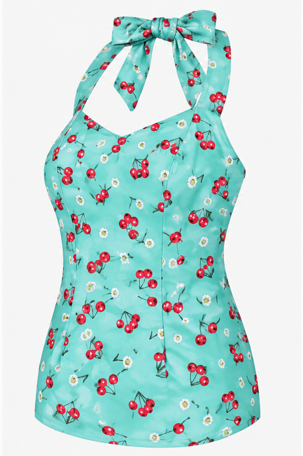 Liquorbrand Cherry Daisy Halter Top