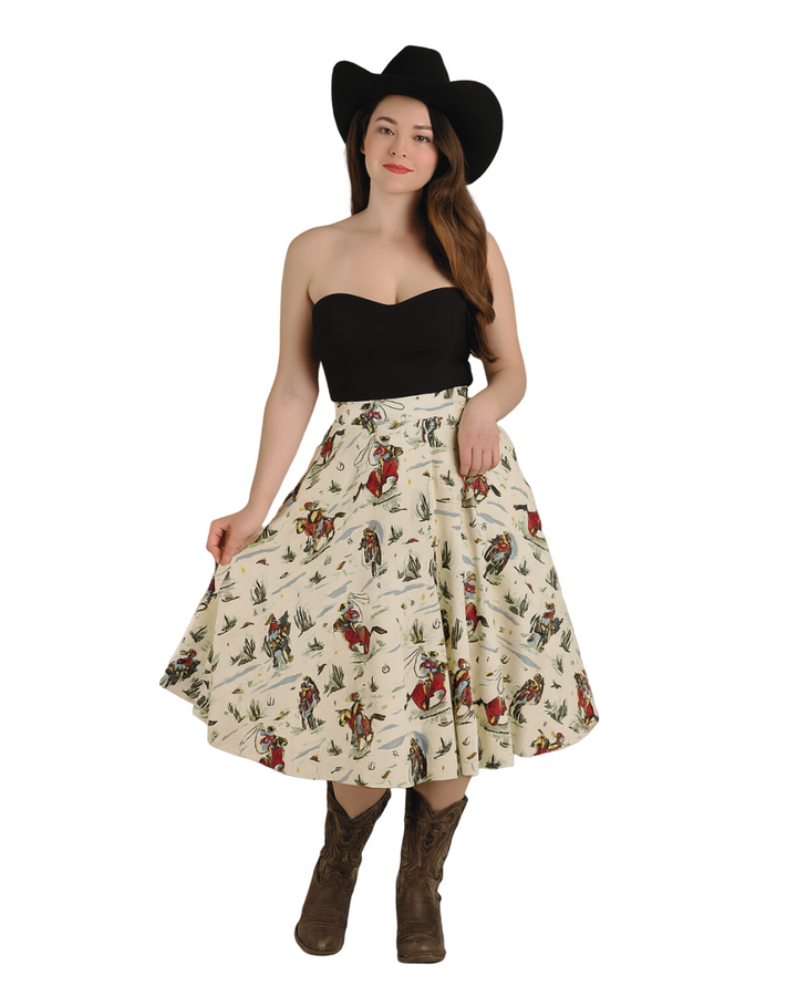 Western Cowboy Flared Skirt