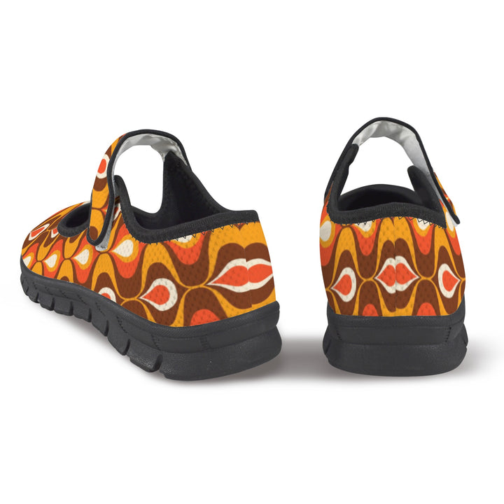 Autumn Geo Mary Jane Barefoot Comfort Shoes – Wide Fit & Orthotic Friendly