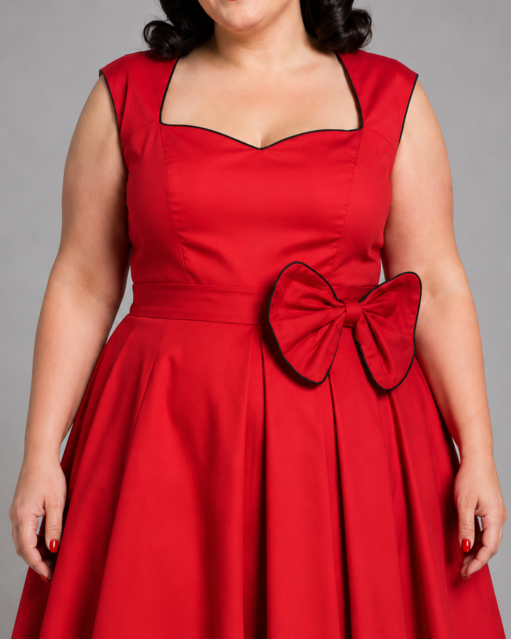 Vivienne Red Bow Retro Dress