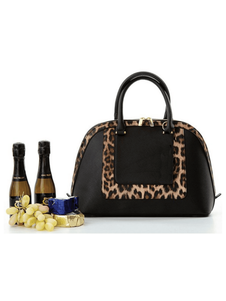 Donna Black Leopard Cool Clutch Cooler Bag