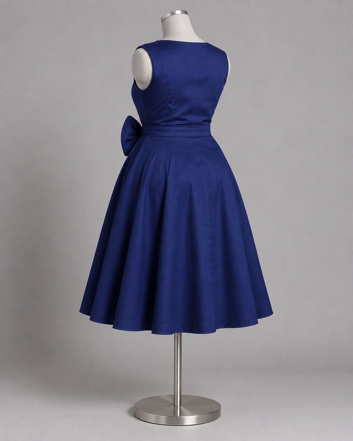 Vivienne Blue Bow Retro Dress