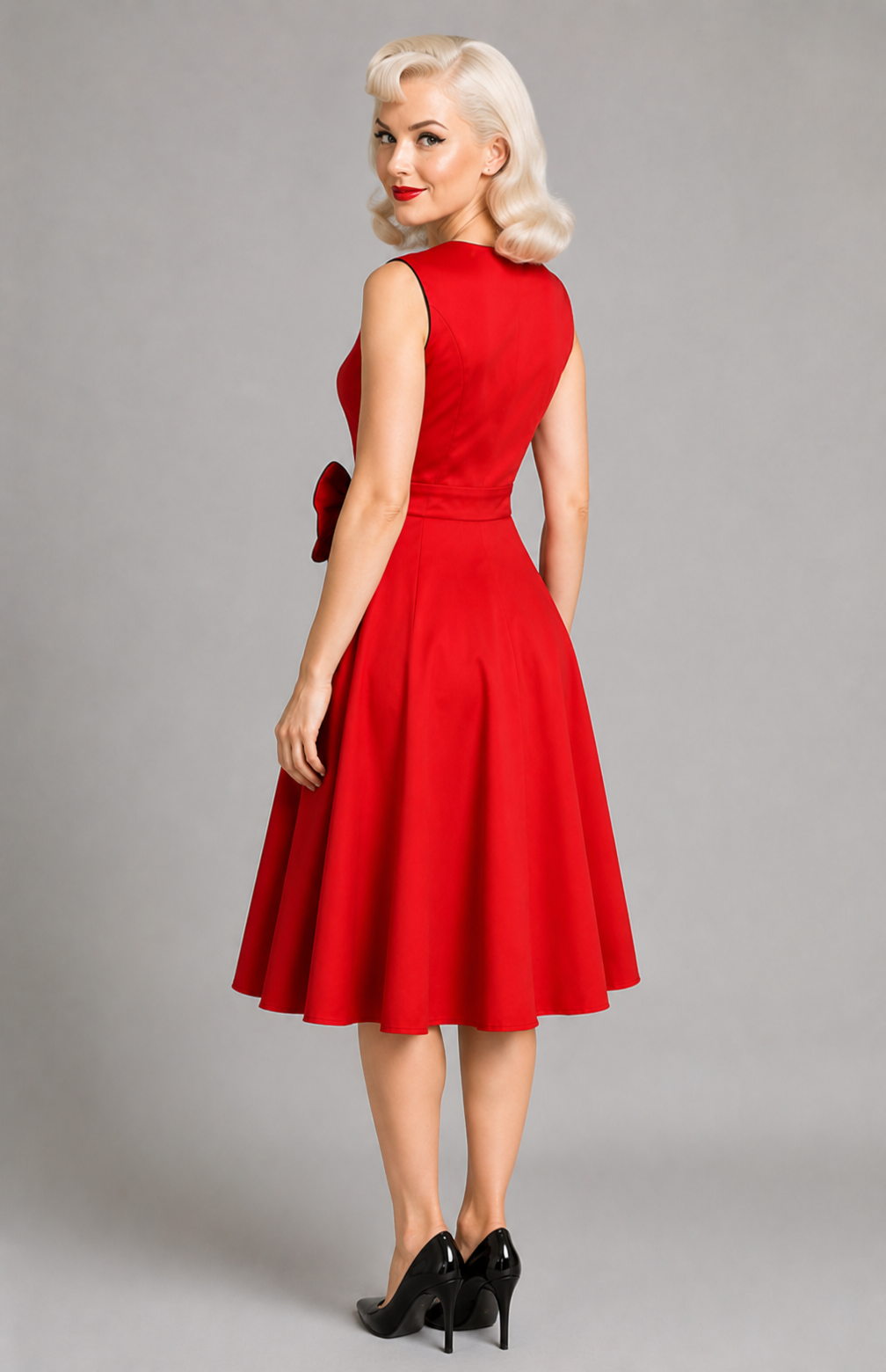 Vivienne Red Bow Retro Dress