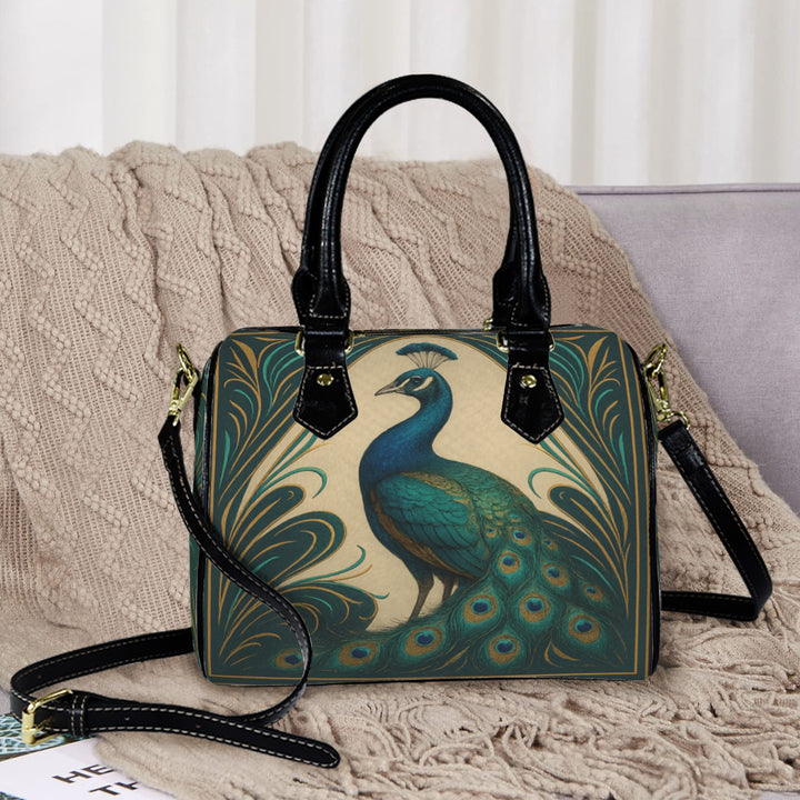 The Gilded Peacock Handbag – vintage-inspired art bag blending luxury, elegance, and retro flair.