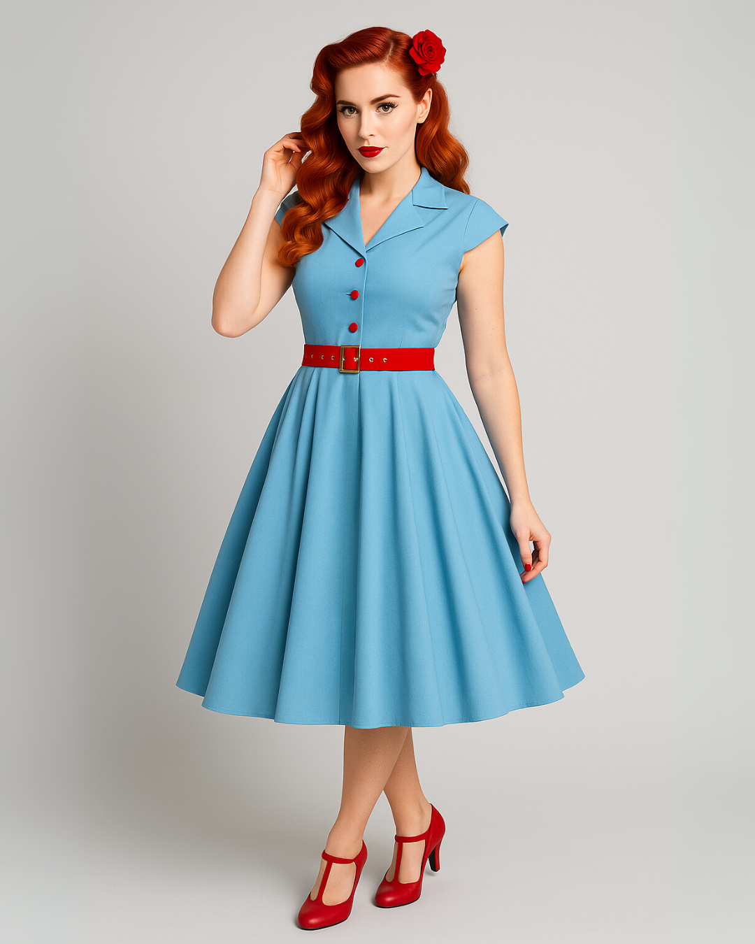Vintage Blue Swing Dress