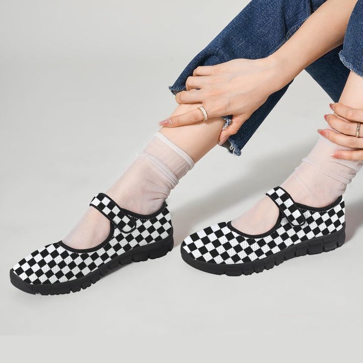 Race Flags Mary Jane Barefoot Comfort Shoes – Wide Fit & Orthotic Friendly