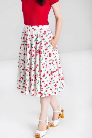 Hell Bunny Sweetie Cherry Print Skirt