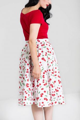 Hell Bunny Sweetie Cherry Print Skirt