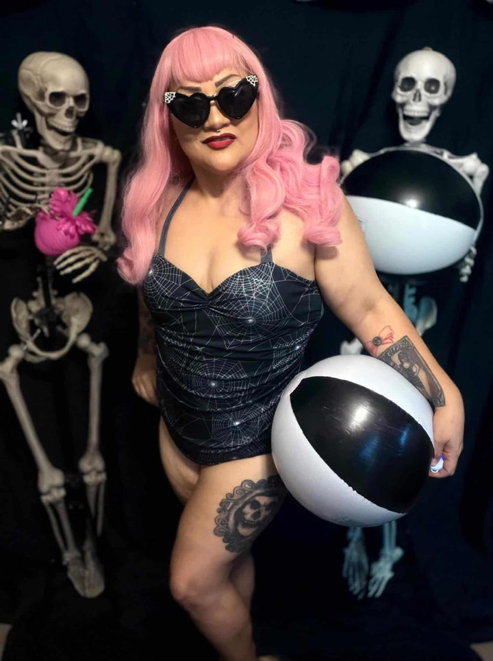 Mindy Morbs Spiderweb Glamour Swimsuit - Limited Edition Collab