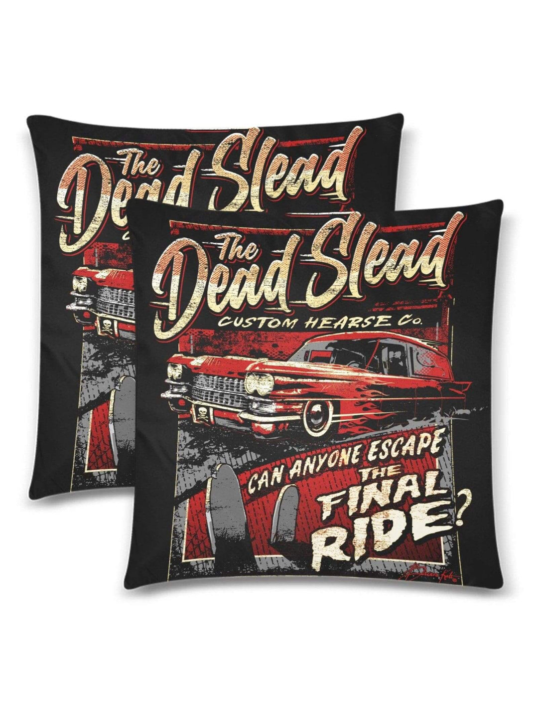 Dead Slead Throw Pillow Cover 18"x 18" (Twin Sides) (Set of 2) - Poison Arrow Retro
