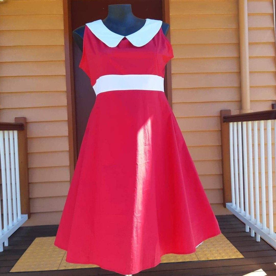 Jackie Ohhh Red Retro Midi Dress
