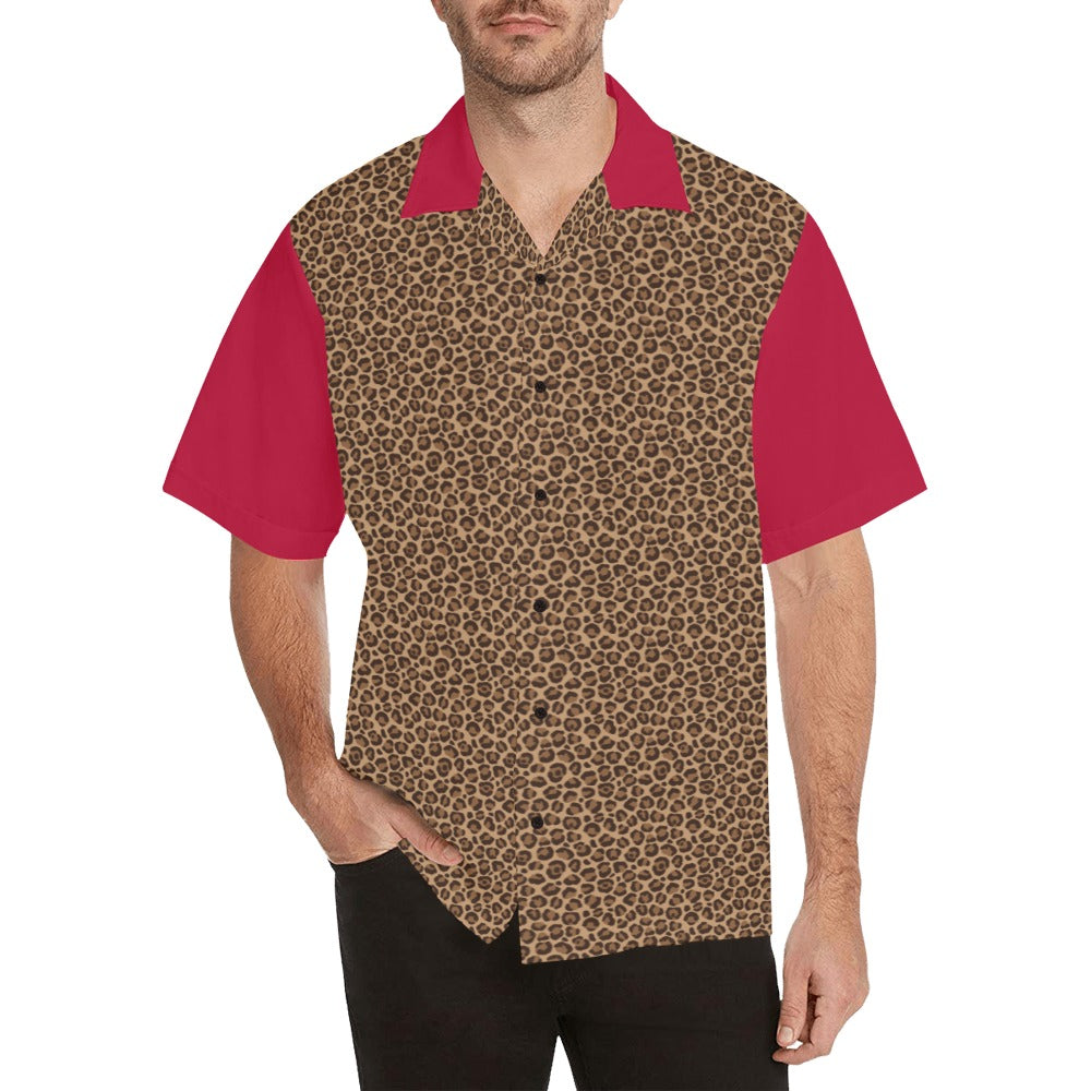 Leopard Red Button Up Shirt