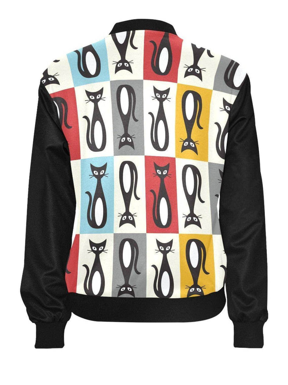 Mid Century Modern Cats Womens Bomber Jacket - Poison Arrow Retro