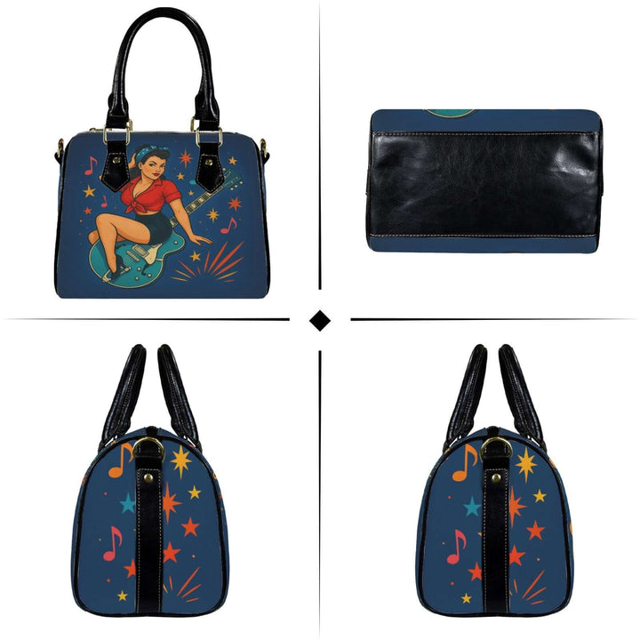 Midnight Special Handbag featuring rockabilly design, spacious interior, and durable high-grade PU leather construction.