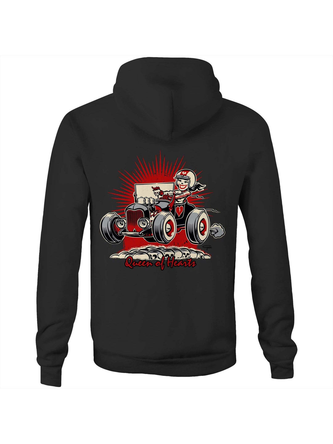 Queen of Hearts - Fleecy Womens Hoodie - Poison Arrow Retro