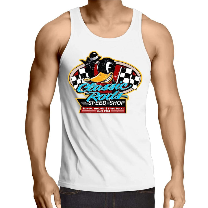 Classic Rods - Mens Singlet Top - Poison Arrow Retro