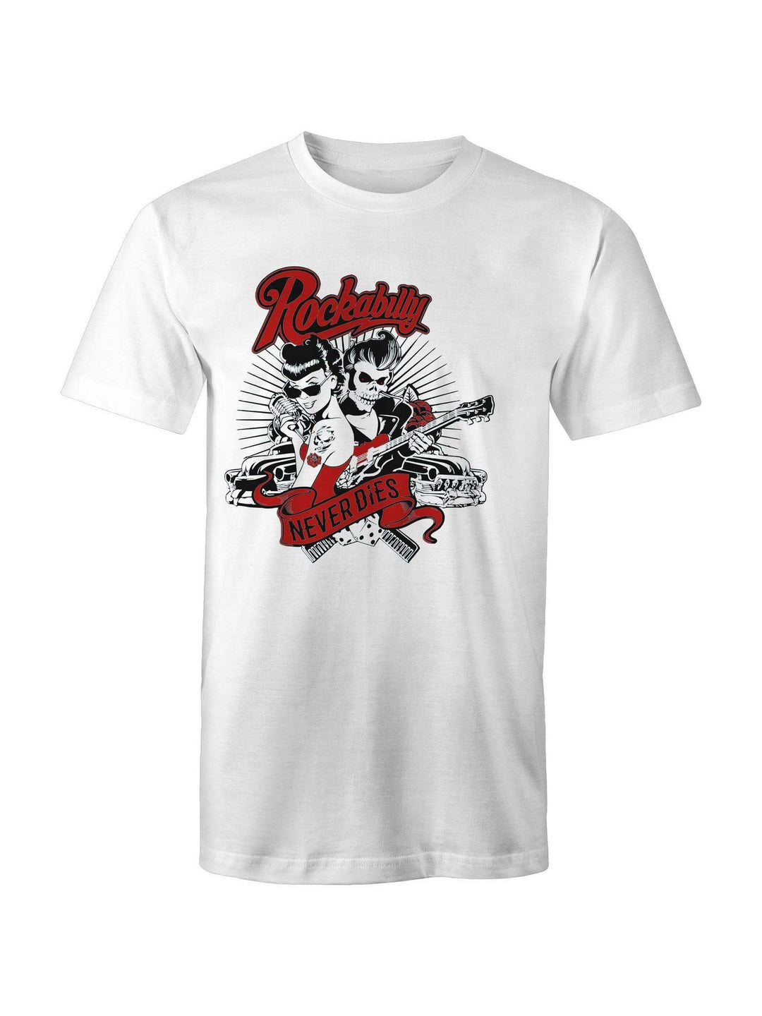 Rockabilly Never Dies - Mens T-Shirt - Poison Arrow Retro