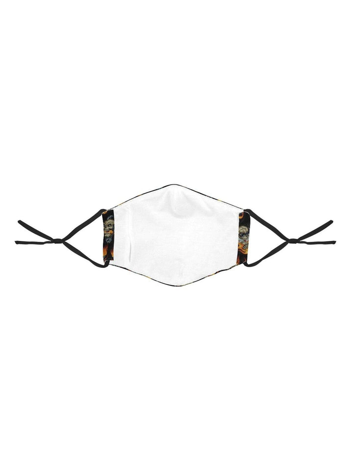 REUSABLE FACE MASKS WITH FILTERS - FLAMING SKULLS & PISTONS - Poison Arrow Retro
