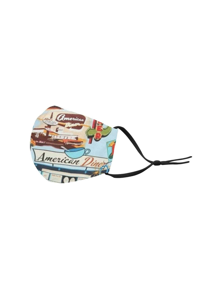 REUSABLE FACE MASKS WITH FILTERS - HAPPY DAZE DINER - Poison Arrow Retro