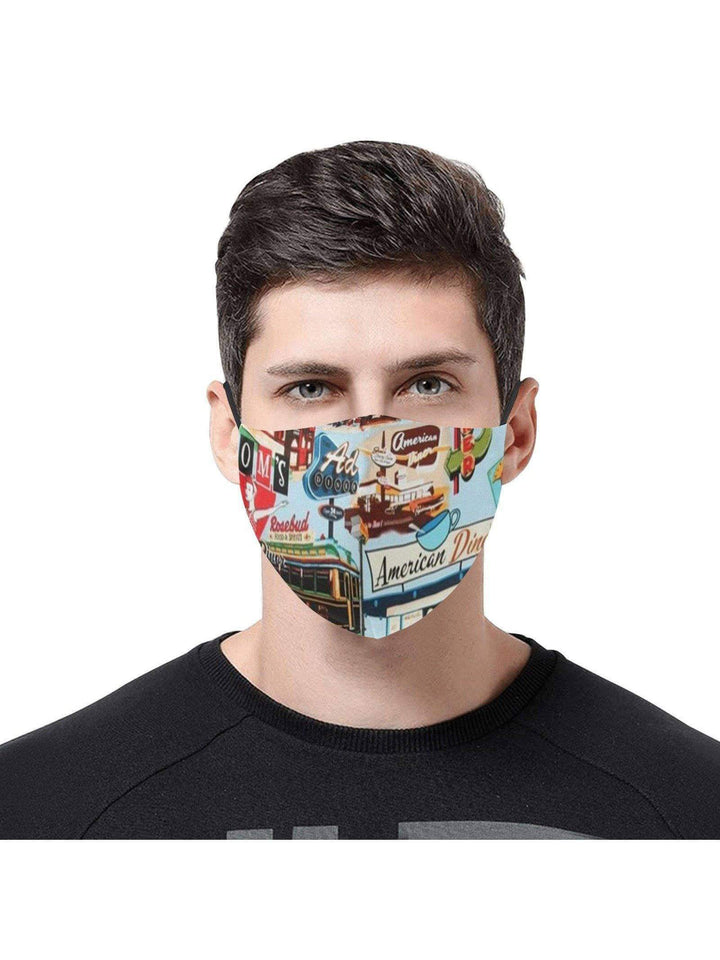 REUSABLE FACE MASKS WITH FILTERS - HAPPY DAZE DINER - Poison Arrow Retro