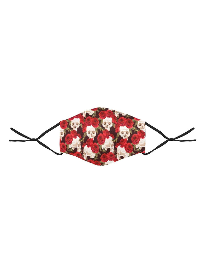 REUSABLE FACE MASKS WITH FILTERS - SKULLS AND ROSES - Poison Arrow Retro