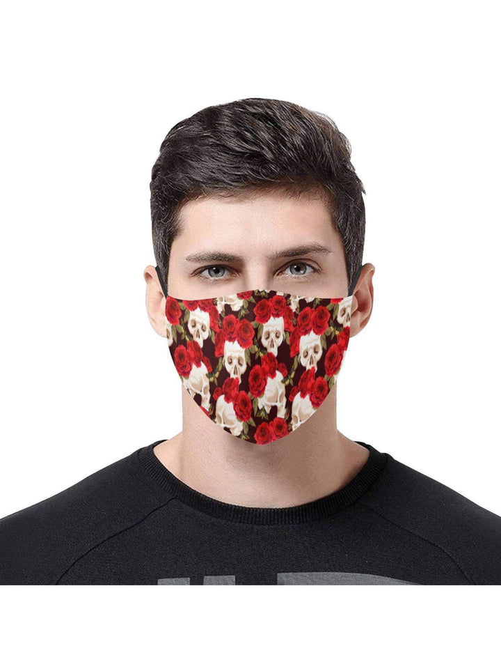 REUSABLE FACE MASKS WITH FILTERS - SKULLS AND ROSES - Poison Arrow Retro