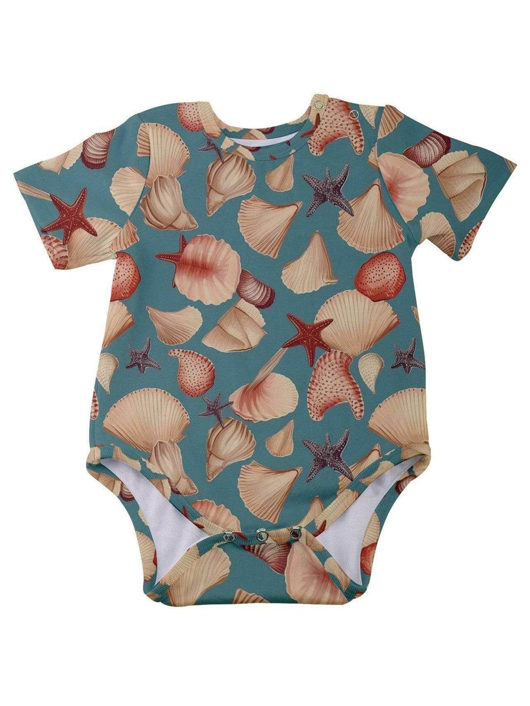 Vintage Seashells Baby Short Sleeve Onesie Bodysuit - Poison Arrow Retro