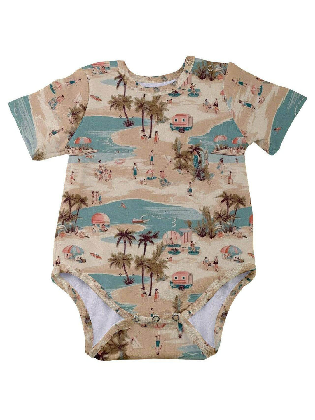 Vintage Vacation Baby Short Sleeve Onesie Bodysuit - Poison Arrow Retro
