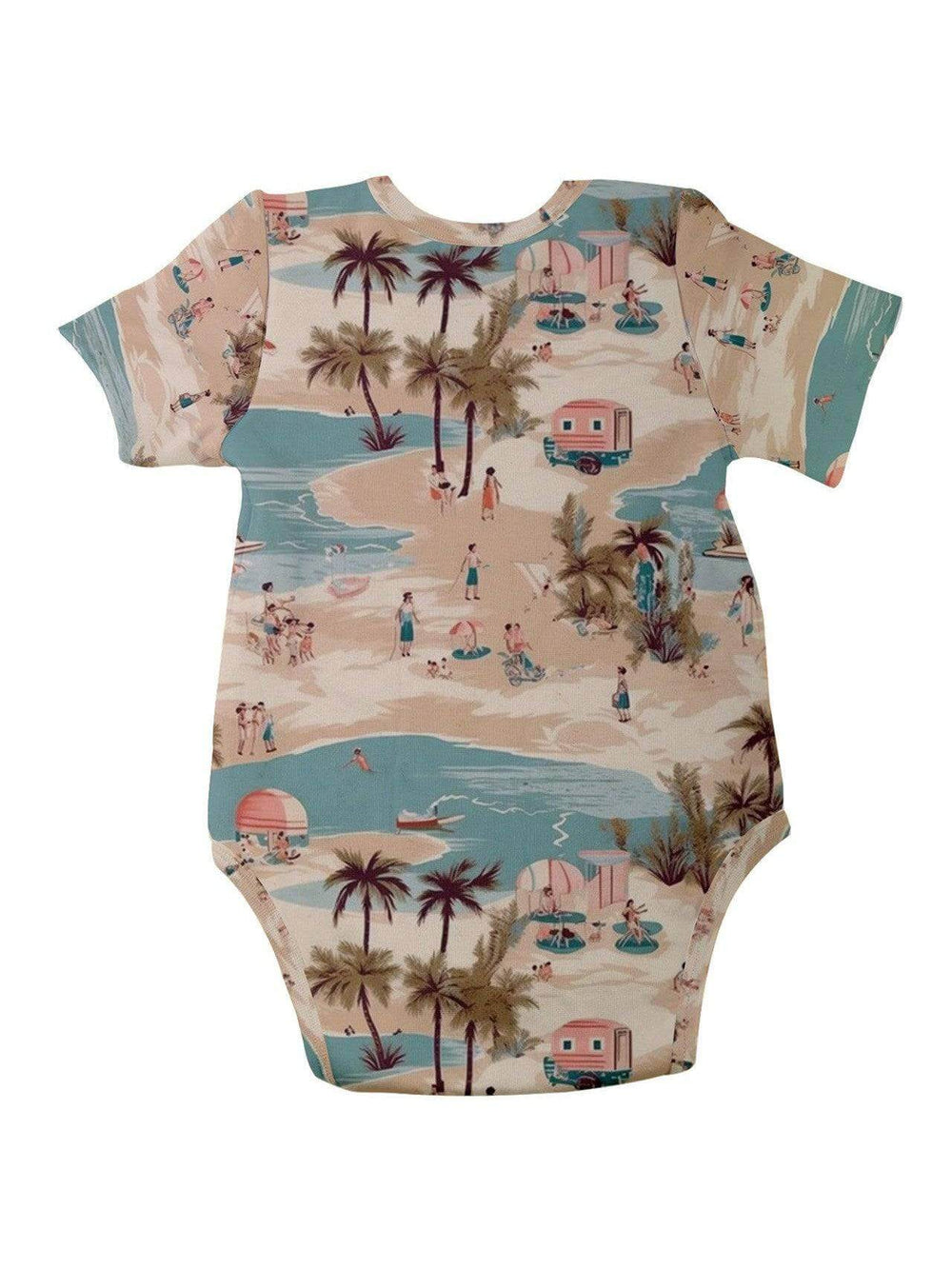 Vintage Vacation Baby Short Sleeve Onesie Bodysuit - Poison Arrow Retro