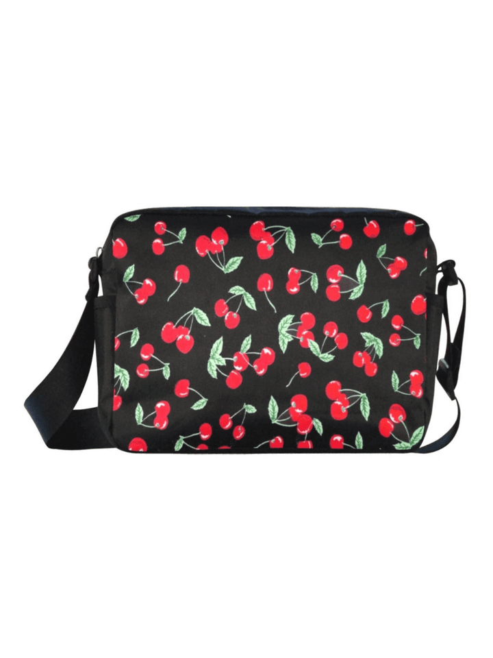 UNISEX CROSSBODY NYLON SATCHEL BAG - CHERRIES - Poison Arrow Retro