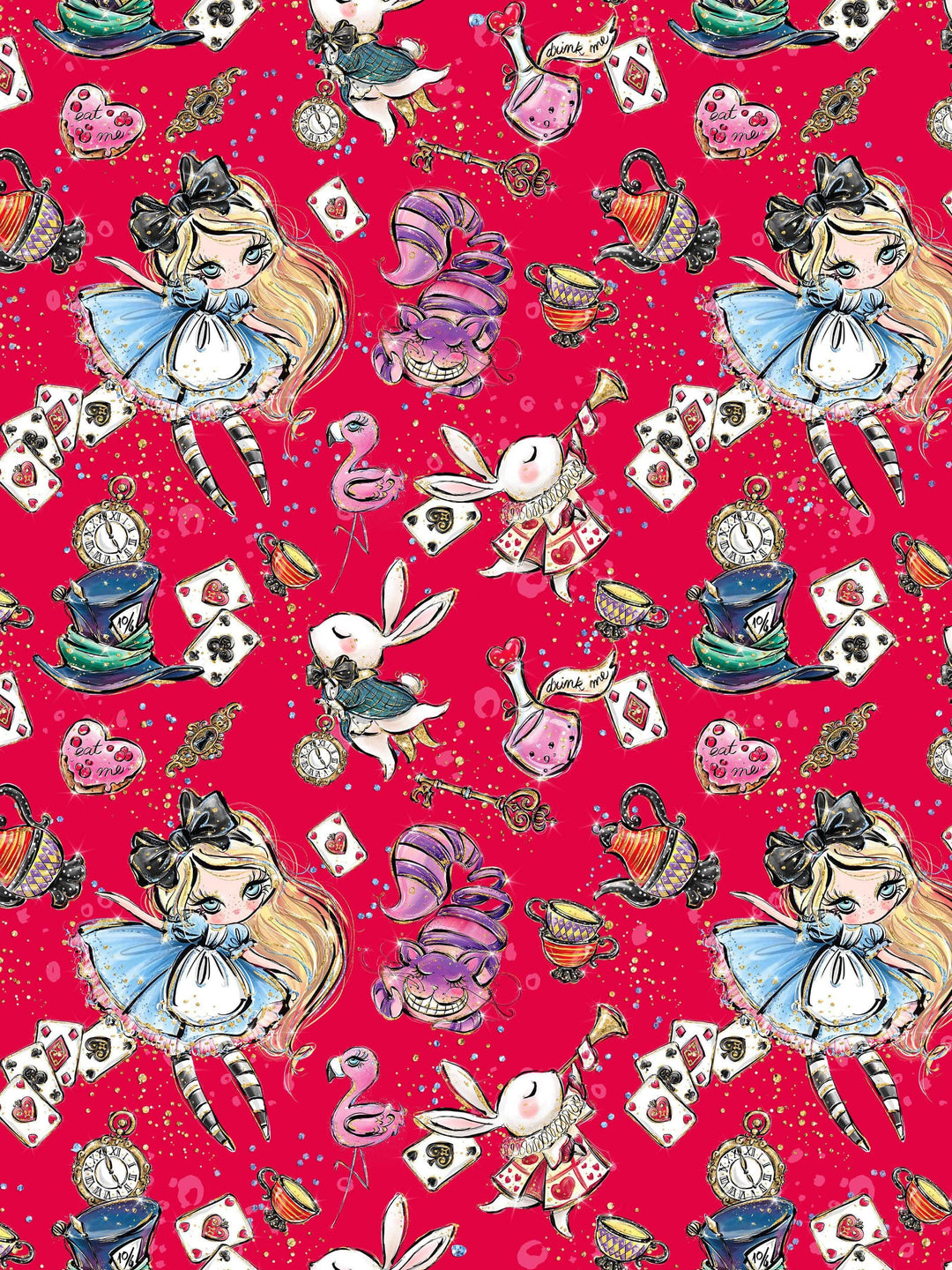 Alice in Wonderland Knee Length Skater Dress With Pockets - Poison Arrow Retro