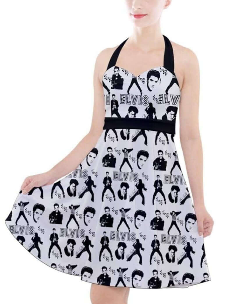 Elvis Halter Party Swing Dress - Poison Arrow Retro