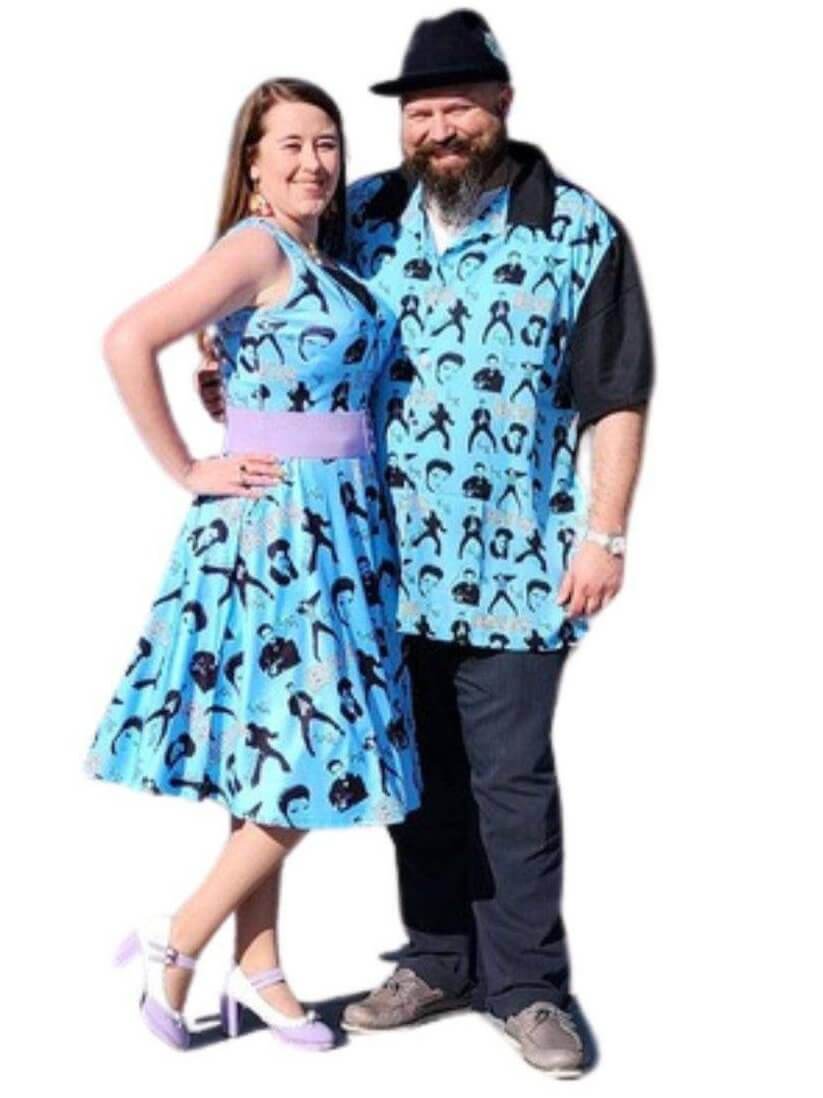 Elvis Jailhouse Rock Sleeveless V-Neck Skater Dress with Pockets - Poison Arrow Retro