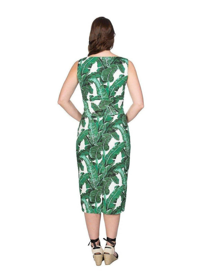 Tropical leaves dress – tropical print dresses for women Australia – back view