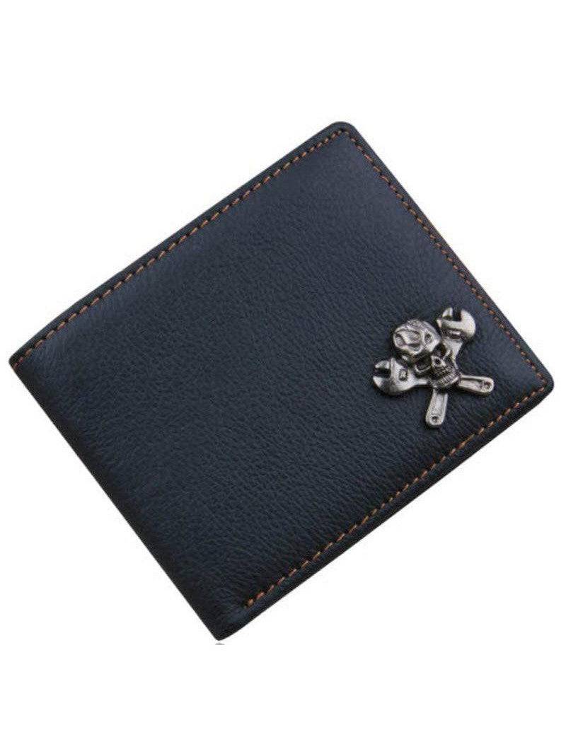Leather Skulls & Spanner Wallet - Poison Arrow Retro
