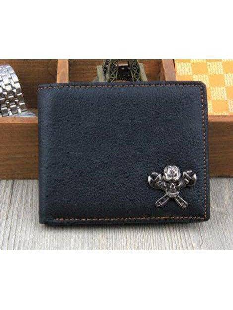Leather Skulls & Spanner Wallet - Poison Arrow Retro