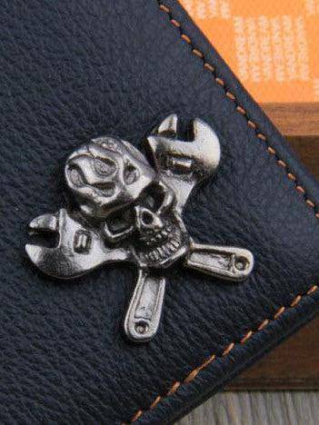 Leather Skulls & Spanner Wallet - Poison Arrow Retro