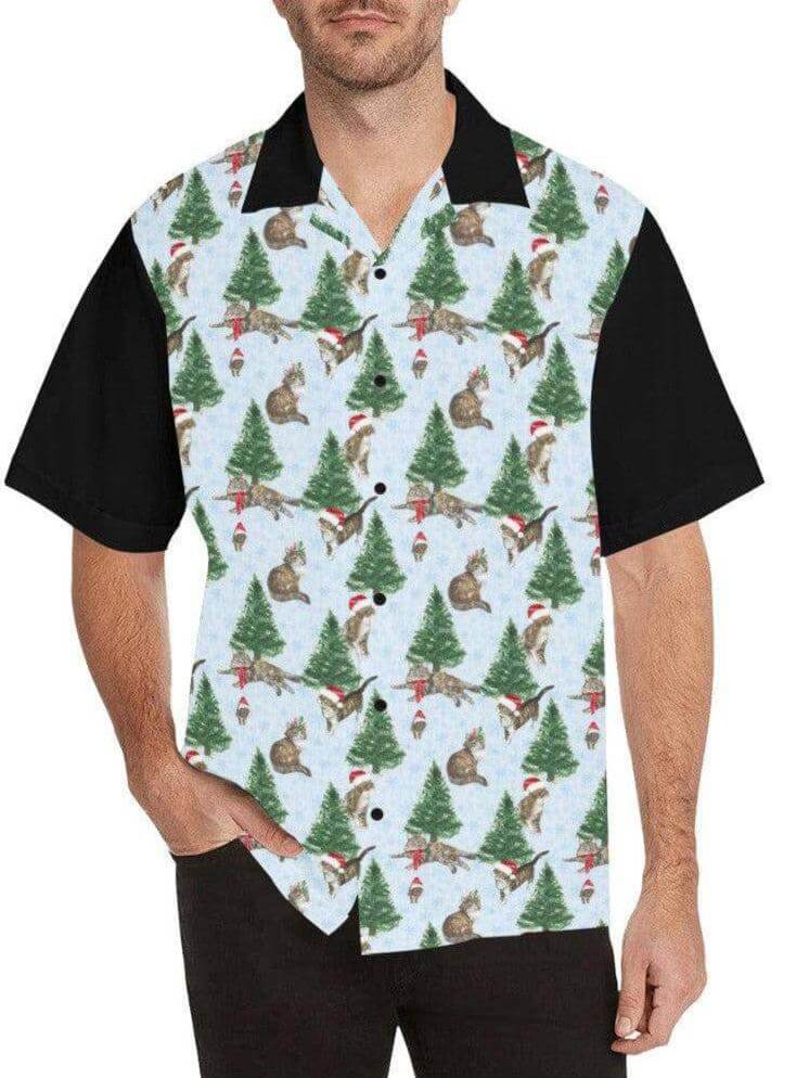 Christmas Cats Retro Bowling Shirt - Poison Arrow Retro